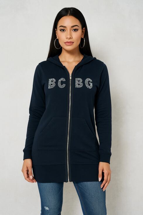BCBGMaxAzria Jackets & Blazers - Y2K BCBGmaxazria Women’s L Full Zip Hoodie Jacket Blinds Rhinestone Black